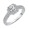 Artcarved Bridal Mounted with CZ Center Vintage Halo Engagement Ring Amaya 14K White Gold