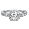 Artcarved Bridal Mounted with CZ Center Vintage Halo Engagement Ring Amaya 14K White Gold