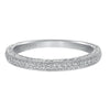 Artcarved Bridal Mounted with Side Stones Vintage Diamond Wedding Band Amaya 14K White Gold