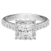 Artcarved Bridal Semi-Mounted with Side Stones Classic Halo Engagement Ring Yolanda 14K White Gold