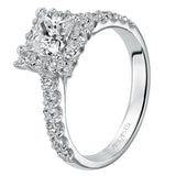 Artcarved Bridal Mounted with CZ Center Classic Halo Engagement Ring Yolanda 14K White Gold