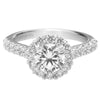 Artcarved Bridal Mounted with CZ Center Classic Halo Engagement Ring Yolanda 14K White Gold