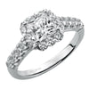 Artcarved Bridal Mounted with CZ Center Classic Halo Engagement Ring Jaime 14K White Gold