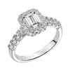 Artcarved Bridal Mounted with CZ Center Classic Halo Engagement Ring Gabby 14K White Gold