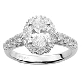 Artcarved Bridal Semi-Mounted with Side Stones Classic Halo Engagement Ring Gabby 14K White Gold