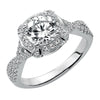 Artcarved Bridal Mounted with CZ Center Contemporary Halo Engagement Ring Julissa 14K White Gold