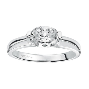 Artcarved Bridal Mounted with CZ Center Contemporary Engagement Ring Leona 14K White Gold