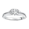 Artcarved Bridal Semi-Mounted with Side Stones Contemporary Engagement Ring Leona 14K White Gold