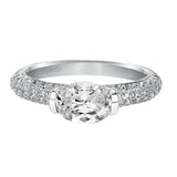 Artcarved Bridal Semi-Mounted with Side Stones Contemporary Engagement Ring Estelle 14K White Gold