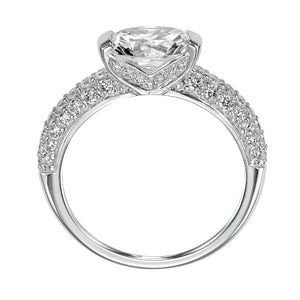 Artcarved Bridal Mounted with CZ Center Contemporary Engagement Ring Estelle 14K White Gold