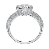 Artcarved Bridal Semi-Mounted with Side Stones Contemporary Engagement Ring Estelle 14K White Gold