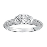 Artcarved Bridal Mounted with CZ Center Contemporary Engagement Ring Estelle 14K White Gold