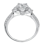 Artcarved Bridal Mounted with CZ Center Contemporary Engagement Ring Loretta 14K White Gold