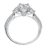 Artcarved Bridal Semi-Mounted with Side Stones Contemporary Engagement Ring Loretta 14K White Gold