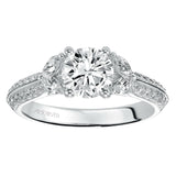 Artcarved Bridal Mounted with CZ Center Contemporary Engagement Ring Loretta 14K White Gold