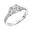 Artcarved Bridal Semi-Mounted with Side Stones Vintage Engagement Ring Florence 14K White Gold