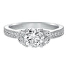 Artcarved Bridal Semi-Mounted with Side Stones Vintage Engagement Ring Florence 14K White Gold