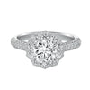 Artcarved Bridal Mounted with CZ Center Contemporary Halo Engagement Ring Tabitha 14K White Gold