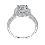 Artcarved Bridal Mounted with CZ Center Contemporary Halo Engagement Ring Tabitha 14K White Gold