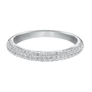 Artcarved Bridal Mounted with Side Stones Contemporary Diamond Wedding Band Tabitha 14K White Gold