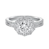 Artcarved Bridal Mounted with CZ Center Contemporary Halo Engagement Ring Jacqueline 14K White Gold