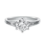 Artcarved Bridal Unmounted No Stones Classic Solitaire Engagement Ring Sylvia 14K White Gold