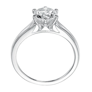 Artcarved Bridal Mounted with CZ Center Classic Solitaire Engagement Ring Sylvia 14K White Gold