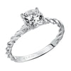 Artcarved Bridal Mounted with CZ Center Contemporary Rope Solitaire Engagement Ring Joanna 14K White Gold