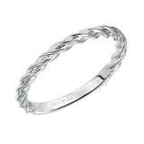 Artcarved Bridal Band No Stones Contemporary Twist Solitaire Wedding Band Joanna 14K White Gold