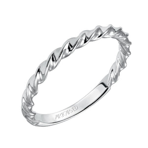 Artcarved Bridal Band No Stones Contemporary Twist Halo Wedding Band Jolie 14K White Gold