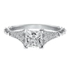 Artcarved Bridal Mounted with CZ Center Contemporary Engagement Ring Regina 14K White Gold