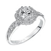 Artcarved Bridal Mounted with CZ Center Vintage Halo Engagement Ring Francesca 14K White Gold