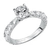 Artcarved Bridal Mounted with CZ Center Vintage Engagement Ring Collete 14K White Gold