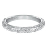 Artcarved Bridal Mounted with Side Stones Vintage Engraved Halo Diamond Wedding Band Catrina 14K White Gold