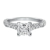 Artcarved Bridal Semi-Mounted with Side Stones Vintage Engagement Ring Charmaine 14K White Gold