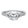 Artcarved Bridal Semi-Mounted with Side Stones Vintage Engraved Diamond Engagement Ring Angelina 14K White Gold