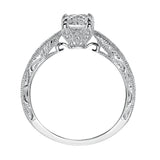 Artcarved Bridal Semi-Mounted with Side Stones Vintage Engagement Ring Harlow 14K White Gold