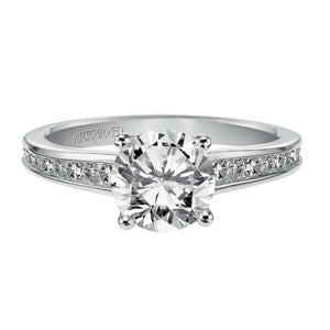 Artcarved Bridal Mounted with CZ Center Classic Diamond Engagement Ring Isla 14K White Gold