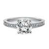 Artcarved Bridal Mounted with CZ Center Classic Diamond Engagement Ring Isla 14K White Gold