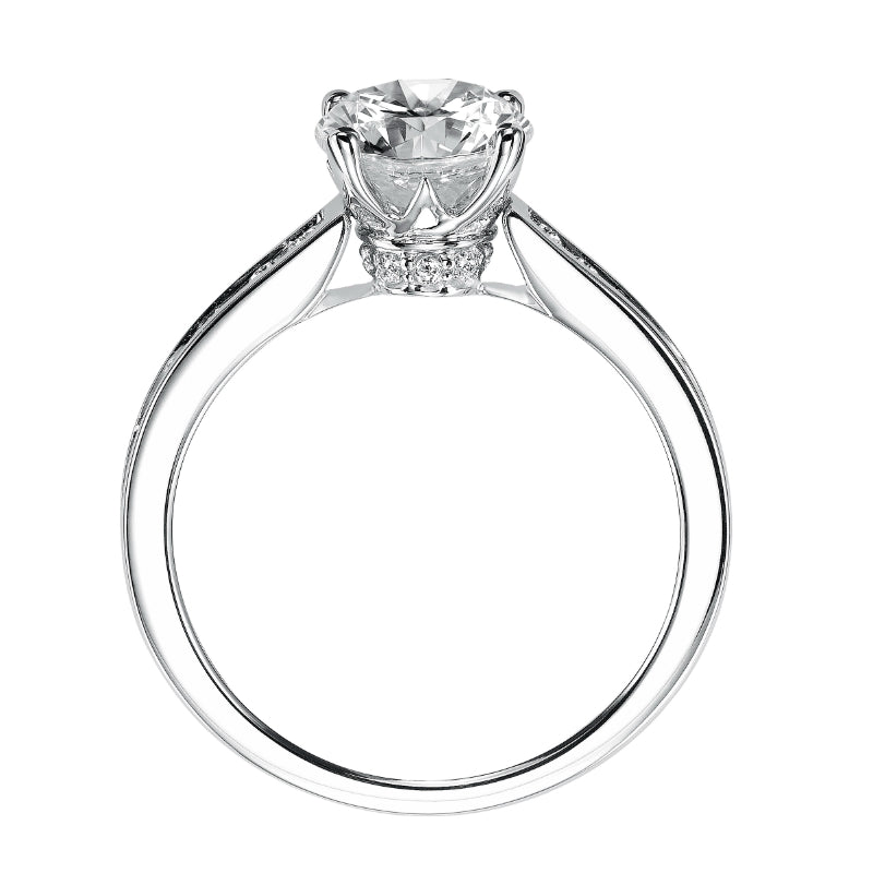 Artcarved Bridal Mounted with CZ Center Classic Diamond Engagement Ring Isla 14K White Gold