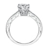 Artcarved Bridal Mounted with CZ Center Vintage Engagement Ring Ayanna 14K White Gold