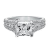 Artcarved Bridal Semi-Mounted with Side Stones Vintage Milgrain Engagement Ring Harper 14K White Gold