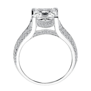 Artcarved Bridal Mounted with CZ Center Vintage Milgrain Engagement Ring Harper 14K White Gold