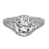 Artcarved Bridal Semi-Mounted with Side Stones Classic Halo Engagement Ring Wanda 14K White Gold