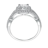 Artcarved Bridal Semi-Mounted with Side Stones Vintage One Love Engagement Ring Lizbeth 14K White Gold