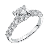 Artcarved Bridal Semi-Mounted with Side Stones Classic Diamond Engagement Ring Leandra 14K White Gold