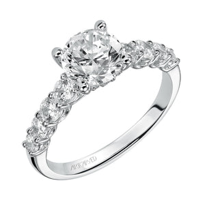 Artcarved Bridal Semi-Mounted with Side Stones Classic Diamond Engagement Ring Leandra 14K White Gold