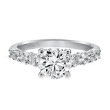 Artcarved Bridal Semi-Mounted with Side Stones Classic Diamond Engagement Ring Leandra 14K White Gold