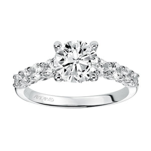 Artcarved Bridal Semi-Mounted with Side Stones Classic Diamond Engagement Ring Leandra 14K White Gold