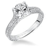 Artcarved Bridal Mounted with CZ Center Vintage Vintage Engagement Ring Zoya 14K White Gold